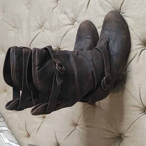 Nadora brown heeled boots with adjustable buckles women's size 8.5M - Picture 2 of 8